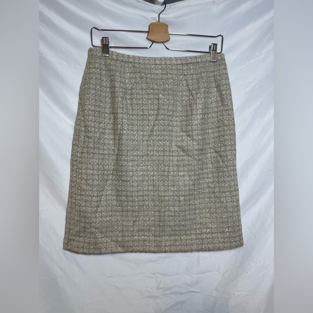 Karen Scott Gray Checkered Pencil Skirt